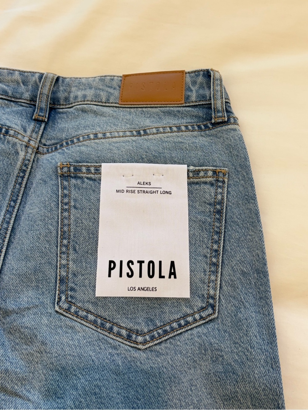 pistola Light Blue Straight Jeans - Aleks Mid Rise